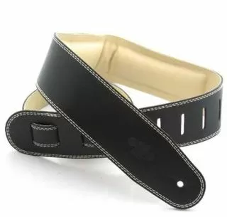 DSL Strap Leather, Leather Backing 2.5 inch Black / Beige