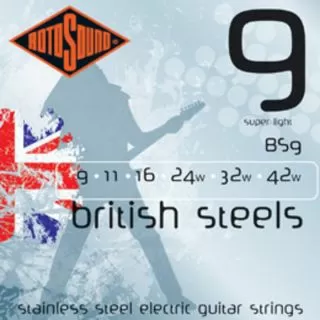 Rotosound BS9 British Steels 9-42 Gauge Electric Guitar Strings