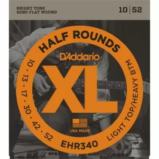 Daddario EHR340 Half Rounds Light Top/Heavy Bottom 10-52