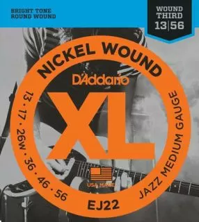 D'Addario EJ22 Nickel Wound, Jazz Medium, 13-56