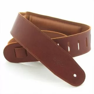 Guitar Strap Leather,  2.5" Padded Garment Maroon/Brown