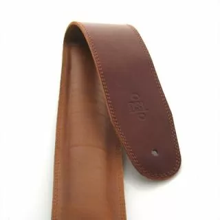 Guitar Strap Leather,  2.5" Padded Garment Maroon/Brown