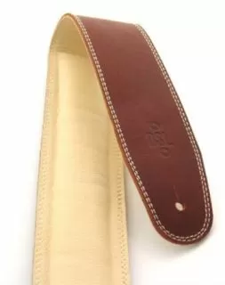 DSL Strap Leather, Leather Backing 2.5 inch Black / Beige