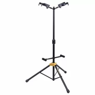 Hercules GS422BPLUS Twin Guitar Stand  The Hercules Double Guitar Stand GS422B PLUS accommodates two instruments and features the upgraded foldable Auto Grip System (AGS) yokes, Instant Height Adjustment Clutch, Specially Formulated Foam (SFF) rubber cont