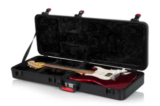 TSA Series ATA Molded Polyethylene Guitar Case for Standard Electric Guitars Designed to fit Standard Electric Guitars Including Fender Strat/Tele Style ATA Molded Military Grade Polyethylene Outer-Shell TSA Approved Locking Center Latch Ideal for Air Tr