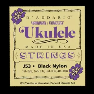 Daddario J53 Hawaiian Ukulele Black Nylon