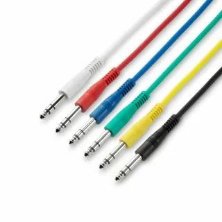 Stereo Jack to Jack Patch Cables 1.2m (Pack of 6)