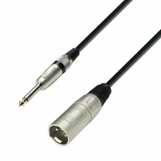 Adam Hall Microphone Cable XLR Male to 6.3mm Jack Mono 3m