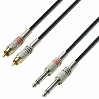 Twin Cable - 2 Jack TS x 2 RCA - 1 m