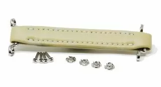 Cream white leatherette handle incl. T-nuts and screws