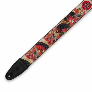 Prints Polyester with Leather Ends 2" - Japanese Dragon
