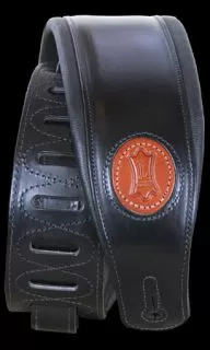 Levys Veg Tan MSS1 Padded Leather Strap, Black