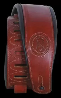 Levys Veg Tan MSS1 Padded Leather Strap, Walnut