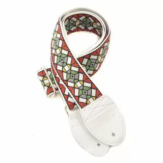 Souldier Guitar Strap Stained Glass, White/Red