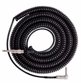 Lava Retro Coil Cable 20ft, Angled/Straight (Black) LCRCRBLK