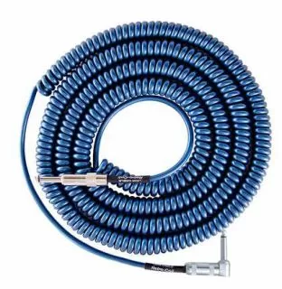 Lava Retro Coil Cable 20ft, Angled to Straight (Metalic Blue) LCRCRMB