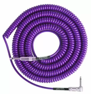 Lava Retro Coil Cable 20ft, Angled to Straight (Purple) LCRCRMP