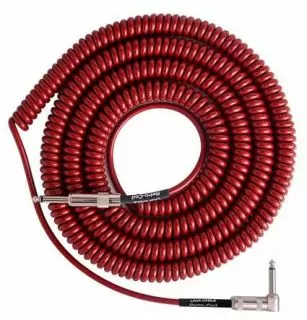 Lava Retro Coil Cable 20ft, Angled to Straight (Metalic Red) LCRCRMR