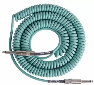 Lava Retro Coil Cable 20ft, Straight Plugs (Seafoam Green) LCRCSF