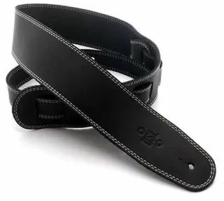 Leather 2.5 Inch Black with Beige Stitching SGE25-15-3