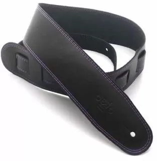 DSL Leather 2.5 Inch Black with Purple Stitching SGE25-15-9