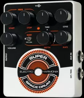 Electro Harmonix Super Space Drum Analog Drum Synthesizer A faithful reissue of the cult-classic released in 1979, the SSD uses analog synthesis techniques to create mind-blowing sounds ranging from deep kicks to high toms to sci-fi drums. Trigger it fro