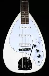 Revelation VTX-64 Teardrop in White with Maple Neck and 3 Pickups Updated with White Scratch Plate